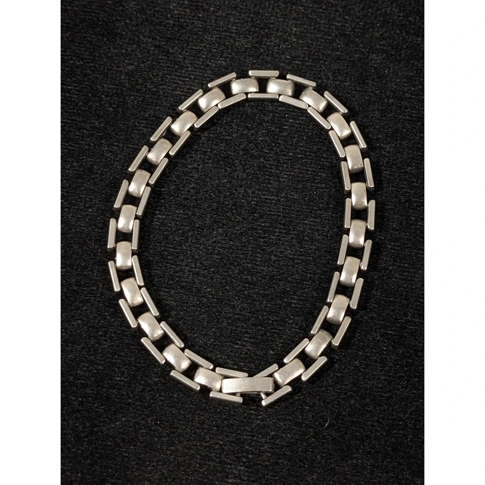 Gray Metallic Matte Panther Link Chain‎ Bracelet Classic Style 7 inches
